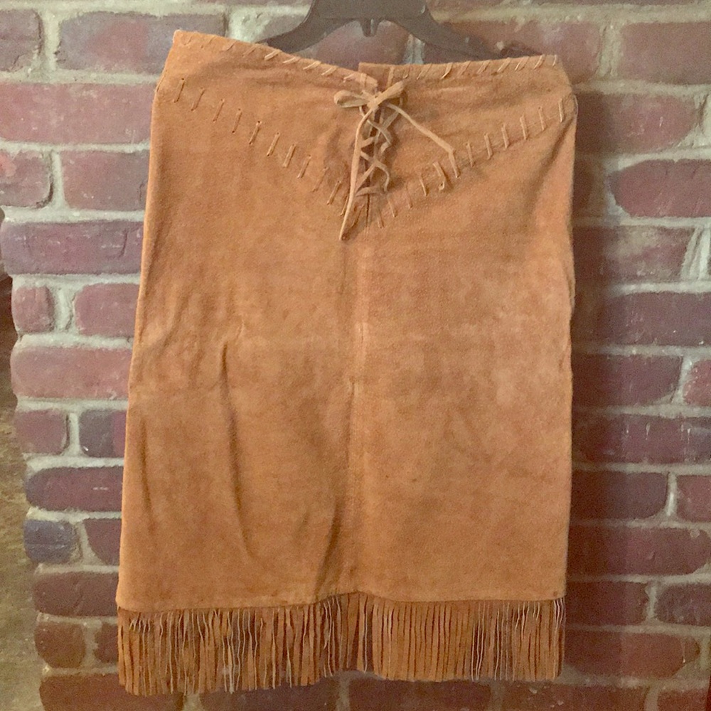 Brown suede skirt